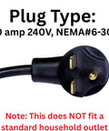 Heavy Hitter Electric Forced Air Shop Heater Blasts 5000 Watts Of Tough Warmth Straight Into Your Garage Or Jobsite showing 30 amp 240V plug type.