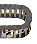 Beefed Up Closed Type Drag Chain Cable Carrier With End Connectors 25x38mm Inner Size 40x55mm Outer Size R75 Bend Radius 1 Meter Length