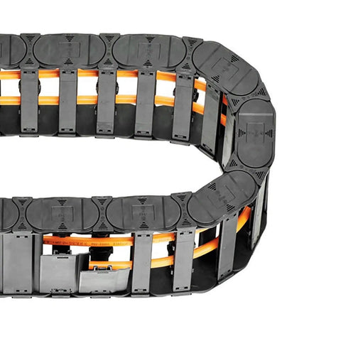 Beefed Up Closed Type Drag Chain Cable Carrier With End Connectors 25x38mm Inner Size 40x55mm Outer Size R75 Bend Radius 1 Meter Length