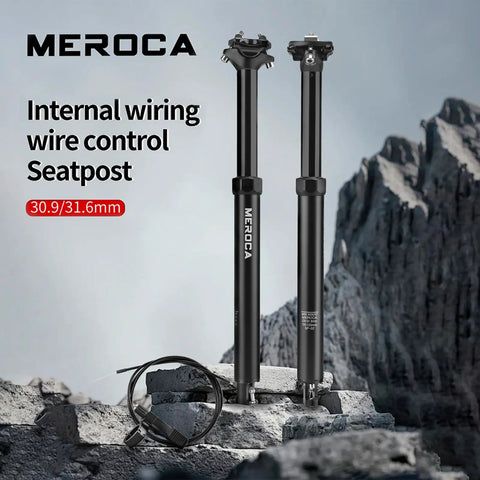 Dropper Seat Post For Mountain Bike With 125mm Travel, 30.9/31.6mm Aluminum Body, Includes Remote Lever And Cable Kit
