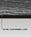 Close-up of 4mm closed cell polyethylene foam sheet with reflective aluminum foil for sound deadening and heat insulation.