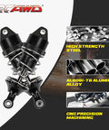 ARRMA Vendetta 3S Infraction 70mm MEGA Front And Rear Shocks Upgrade Kit in black aluminum with springs and CNC machining detail