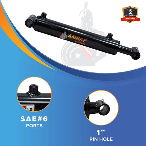 Heavy Duty 2x4 Hydraulic Cylinder With 2 Inch Bore And 4 Inch Stroke Double Acting Welded Cross Tube 3500 PSI Rating