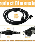 Marine Outboard Fuel Line Kit With Five Sixteenths Inch Ten Foot Hose Primer Bulb Quick Connectors Four Clamps And Fuel Filter