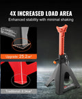VEVOR 6-Ton jack stands, red, double-locking, adjustable 14.2–23 in height, for SUVs/pickups, pair