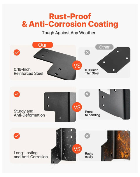 Beefy Heavy Duty Workbench Corner Brackets Set Of 8 Six Point Five By Six Point Five By Six Point Five Inch Steel Angles With Screws Supports Up To 2204 Lbs Per Bracket Rust Resistant Finish For Desk Table Platform And Shop Builds
