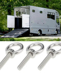 Four Pack Stainless Steel Lifting Eye Bolts And Washers M8 X 35Mm For Ifor Williams Horsebox Trailers with lifted ramp.