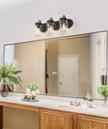 Farmhouse Mason Jar Vanity Light Fixtures In Oil Rubbed Bronze Finish For Bathroom And Foyer above a mirror