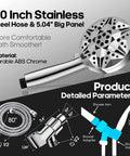 High Pressure Handheld Shower Head With 10 Modes And An Extra Long 80 Inch Stainless Steel Hose, Detachable, Easy Install