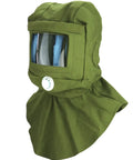 Green Sand Blasting Hood Cap Shawl Mask For Full Face And Shoulder Shield Anti Dust Wind Resistant Sandblasting Mask With Neck Protector