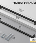 2 Pack Black Square Bar Cabinet Pulls With Slick Matte Finish For Kitchen And Bathroom Cabinets And Cupboards Center To Center 12.6in (320mm) Hollow Yet Durable Stainless Steel Hardware Easy Install Goldenwarm