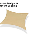 Custom Size Rectangle Sun Shade Sail Canopy 12 By 16 In Sand Color UV Blocking Outdoor Patio Garden Backyard Shade Solution Durable