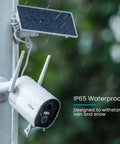 Wireless Outdoor Security Camera With 2K Solar Power, Spotlight And Siren, AI Motion Detection, 3MP Color Night Vision mounted
