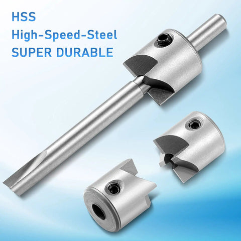 Seven Piece Pencil Trimmer Kit For Pen Turning Pro Grade Precision Cutter System showing high-speed steel cutter heads.