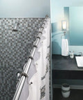 Bathroom with Chrome Shower Curtain Ring Set Pack Of 12 With Smooth Rolling Ball Bearings For Easy Glide No Snag Fits Most Shower Curtains