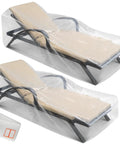 2 Pack Waterproof Outdoor Chaise Lounge Covers For Patio Furniture Heavy Duty Clear Plastic Protectors For Lounge Chairs