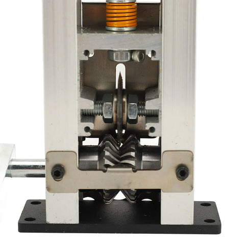 Close-up view of Aolidsive Small Cable Stripping Machine For Copper Wire Recovery showing gear mechanism and cutter.