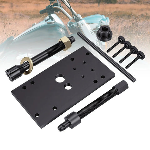 Pro Inner Camshaft Bearing Installer Tool For M8 Cycle Engines Comes With Support Plate And Assembly Kit, black metal parts