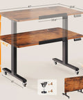 Massive 47 X 24 Inch Electric Standing Desk With 180 Degree Tiltable Mobile Rising Adjustable Height Workstation dimensions and features.
