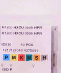 Two Pack New H1200 HXCU 0606 HPR IC830 AlTiN And TiN Coated Carbide Inserts for CNC milling package detail