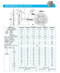 ZKB005AA DC24V magnetic powder brake; electromagnetic brake shown in side and front views with dimensions.
