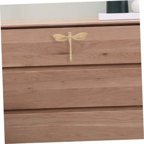 Dope Antiqued Brass Dragonfly Cabinet Knobs With Slick Pull Action For Kitchen Cabinets And Drawer Fronts on modern wooden dresser.