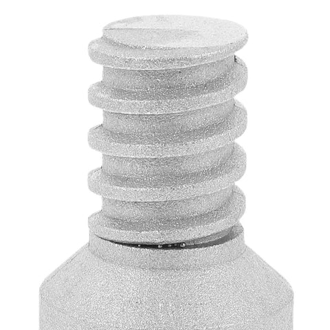 Heavy Duty 2 Pack Metal Threaded Tip Connector For Mop Handle Replacement Pole Adapter close-up silver metal threads
