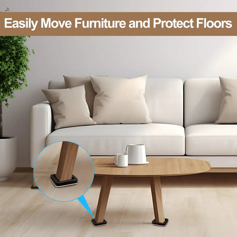 Upgraded Felt Furniture Sliders For Hardwood Floors 8 Pack 4 Inch Move Heavy Furniture Easily With Groove Design Protect Floors From Scratches And Scuffs While Sliding Smoothly