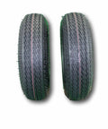 Front view of Heavy Duty 4 Lug Trailer Tire And Wheel Set 4.80-8 Size, Galvanized 6 Ply Load Range C, Set Of 2 for boat trailers