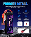 11.1V 3S 2200mAh 50C LiPo Battery Pack With T Plug For FPV Drones product detail description
