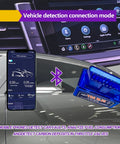 Plug And Play Wireless ELM327 OBDII Car Diagnostic Scanner and Bluetooth Code Reader showing vehicle connection mode on smartphone.