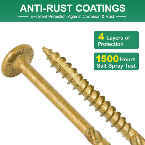 Six Inch Legit Heavy Duty Outdoor Deck Screws Crafted From Premium Alloy Steel Acq Compatible And Hella Rust Resistant Wood Fasteners with anti-rust coating.