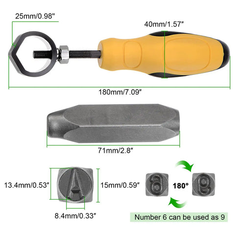 Pro Grade Metal Stamping Kit With 36 Stamps Including A To Z 0 To 8 And Ampersand Symbol Twelve Point Five Millimeter Size Showing 7 Inch Holder
