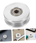 Heavy Duty Aluminum Alloy U Groove Pulley Wheel With Double Bearings Silent Roller Built To Last For Smooth Cable Installations In Gym Pulleys And Fitness Equipment Attachments, silver