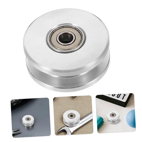 Heavy Duty Aluminum Alloy U Groove Pulley Wheel With Double Bearings Silent Roller Built To Last For Smooth Cable Installations In Gym Pulleys And Fitness Equipment Attachments, silver