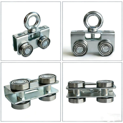 Four Wheel Trolley Assembly Rollers For Unistrut And Superstrut Channels, Upgraded Heavy Duty Load, Rustproof Galvanized Steel Rollers