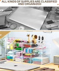 Super Clean 4 Pack Clear Acrylic Desk Organizers Holding 16 Drawers To Sort Makeup Stash While Saving Counter Space With Modular Trays ideal for organized supplies.