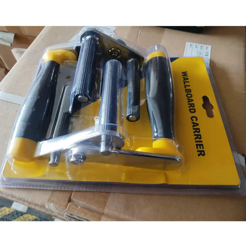 Adjustable Plasterboard Lifter Gypsum Wall Panel Carrier with ergonomic grips in packaging, ideal for easy drywall handling.