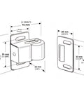 Diagram of 5 Pack Heavy Duty Large Roller Catch Latch For Closet Doors And Cabinets In Zinc Finish with dimensions