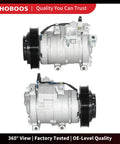 Heavy Duty AC Compressor With Clutch Swap For Acura MDX And Honda Odyssey Pilot, showing dual view of compressor, precharged model with six groove pulley.