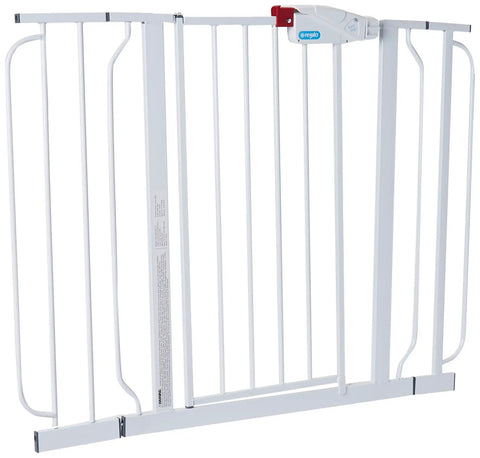 Extra Wide Metal Pet Gate For Openings From 29 To 41.5 Inches, 30 Inch Tall, Adjustable Expansion Security Gate With Wall Cups, Keeps Pets In And Kiddos Out, Sturdy Barrier For Doorways, Hallways, And Stairs