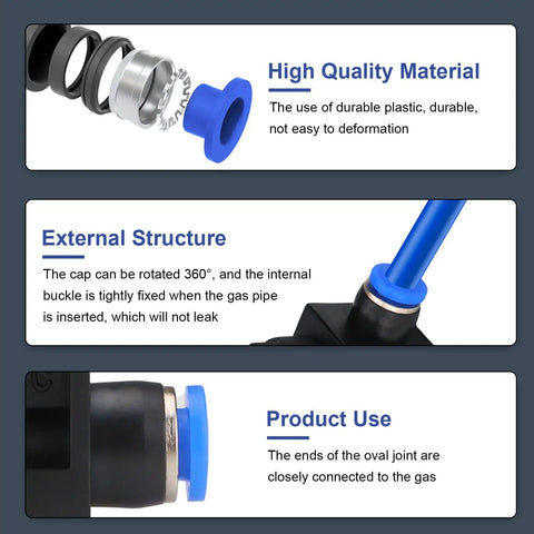 Plug And Go Inline Air Flow Control Valve Fits 10mm Tubing Straight Coupling Push To Connect Fitting Two Pack Zero Fuss Setup Smooth Airflow For Shop Gear And Diy Pneumatic Builds