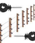 Dang Solid Heavy Duty Screw In Electric Fence Insulators 30 Pack with timber posts and steel drill socket installed.