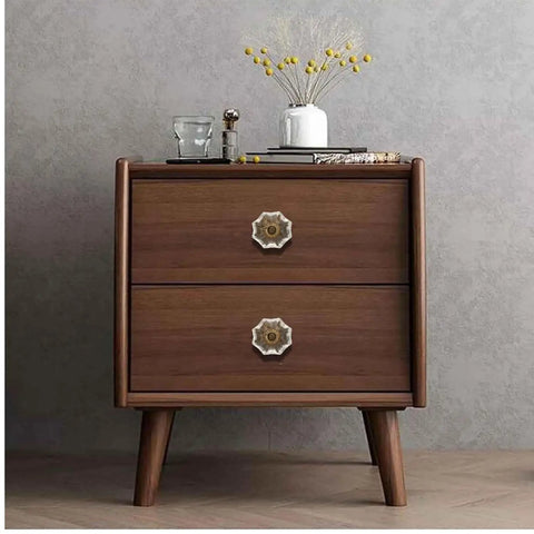 Wooden dresser with two Six Piece Crystal Glass Cabinet Knob Set Handmade Clear Antique Knobs For Kitchen Cabinets Dressers Wardrobes