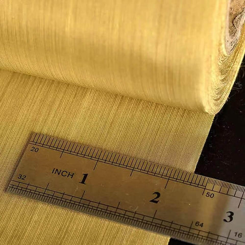 Brass Woven Wire Mesh 20 To 200 Mesh, 100 Cm By 50 Cm Sheet with metallic ruler for scale, EMI Shielding, Paint Filter.