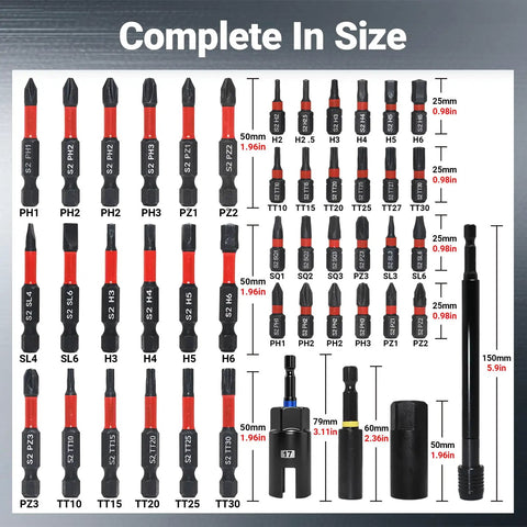 All-In-One Magnetic Impact Nut Driver Kit 80-Piece Set with various SAE and Metric nut drivers and accessories displayed.