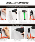 Installation steps for 20 Pack Heavy Duty Wall Mount Hooks With Anti Slip Coating For Hanging Bikes Ladders Power Tools And Garden Gear