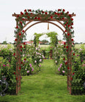 85 Inch Wooden Garden Arbor Arch For Outdoor Weddings And Ceremonies, Solid Wood Trellis For Climbing Plants in garden setting