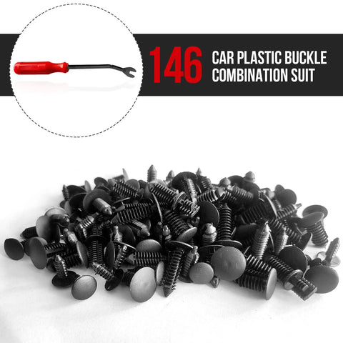 Street Legit 146 Piece Nylon Auto Body Clips For Bumper Shield Retainers Fender Flare Fasteners And Rocker Moldings With Easy Pull Tool, assorted nylon clips and tool.