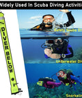 4 Foot Surface Marker Buoy For Scuba With Reflective Strip in use during diving and snorkeling activities